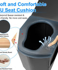 Adult Portable Toilet For Camping And Travel, Folding Toilet with soft PU cushion, highlights waterproof material.