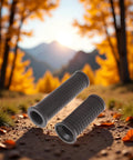 Two Piece Black MTB Handlebar Grips For Twist Shifters Shockproof Anti Slip TPR Rubber Long Or Short Grips in autumn scenery