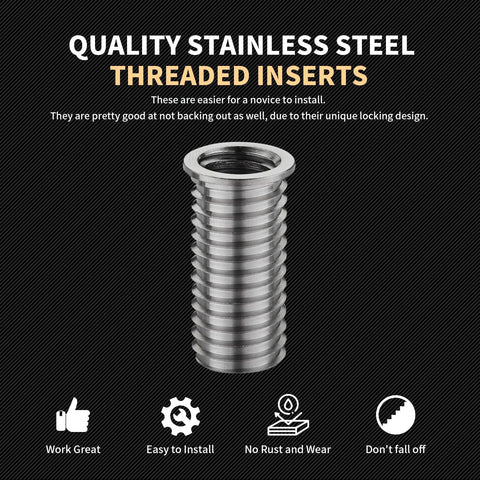 Pro Grade Heavy Duty Thread Repair Kit M11x1.25x28.2mm With Stainless Steel Inserts And HSS Drill Tap Counterbore Installation Driver Metric 10 Pieces For Durable Strong Internal Threads stainless steel insert close-up