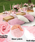 Extra Large Boho Picnic Blanket Set With Pink Table Runner 91 By 71 Inches Includes Six Pillow Covers And Six Napkins outdoor setup