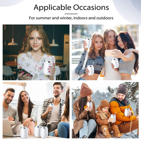 Snag This Solid Bulk Set Of Thirty 12 Ounce Double Wall Insulated Stainless Steel Tumblers With Lids And Straws Plus Cleaning Brushes For Weddings Parties And Favors used in various social settings.