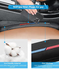Sporty Leather Seat Gap Filler Plug for BMW Series Cars with racing color stripes, shown installed in car with close-up on stitching.