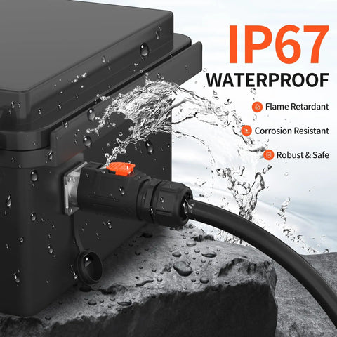 100 Amp Trolling Motor Plug And Receptacle Set With Fast Locking 2 Pin Circular Connector, waterproof with IP67 rating