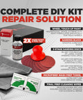 Tesla Model 3 Wheel Curb Rash And Scratch Repair Kit With Color Matched Touch Up Paint For Gray Warp Rims Diy No Sweat Fix Slick Finish Quick Turnaround Straight To The Point Fresh Look includes paint, sanding tools, cleaning wipes.