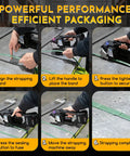 Cordless Electric Strapping Tool For Pet And Pp Straps Featuring Adjustable Tension Up To 3500N in use, securing strapping band.