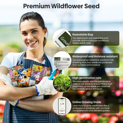 Backyard Friendly Wildflower Seed Mix For Outdoor Gardens With 24 Varieties Attracts Hummingbirds And Butterflies No Filler Fresh Germination Annual And Perennial Blend 1 Ounce Pack Resealable Bulk Seed Jar
