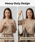Before and after comparison of Heavy Duty Gold Zinc Alloy Swivel Lobster Clasps With Push Gate Snaphooks on a bag strap.
