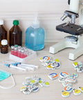 Cool Science Themed Erasers Set For Kids 60 Pack Back To School Gift Bulk Novelty With microscope and test tube designs