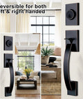 Double Door Handle Set With Keyed Entry And Dummy Handles In Venetian Aged Bronze for front and back doors installation view