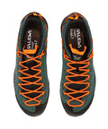 Mens Leather Hiking Shoes With Cushioned Comfort For Everyday Wear And Speed Hiking, top view showing orange laces