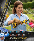 Person using Two-In-One Electric Pole Pruning Shears With Detachable Handheld Cutter No Tools Needed in garden