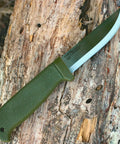 Finn Hawk 4 Inch Fixed Blade Knife For Outdoor Bushcraft And Game Processing on wooden log