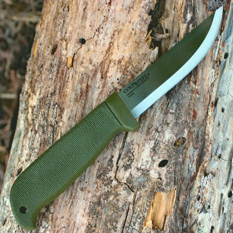 Finn Hawk 4 Inch Fixed Blade Knife For Outdoor Bushcraft And Game Processing on wooden log