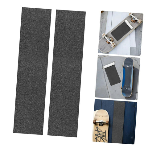 Two Pack Black PVC Grip Tape Sheets For Skateboard And Scooter Decks Weatherproof No Slip Traction Tape For Longboards Kick Scooters