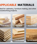 Image showing various wood types including solid, hard, nailed, MDF, composite, and particle board for woodworking projects.