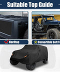 Outdoor Heavy Duty Car Cover For Jeep Wrangler 4 Door JK JL TJ YJ From 2007 To 2021 Waterproof Dust Wind Snow Protection