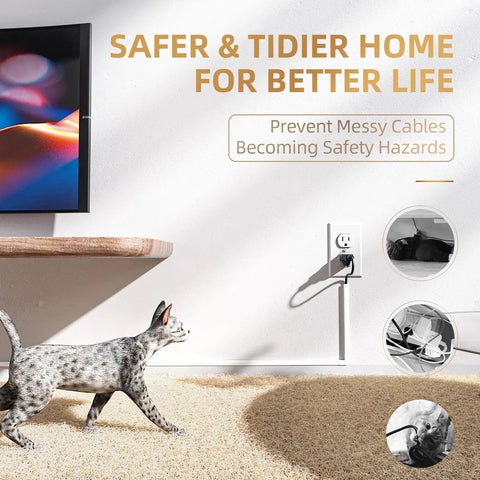 Effortless Wall Cable Hideaway Kit For TVs No More Dangly Cords With Self Adhesive One Cord Covers White Keeps Your Setup Clean And Safe Quick Install For Home Theater Living Room Or Office