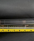 Clear Lucite 15 Inch Tapered Furniture Legs 4 Piece Set For Benches Cabinets And Tables with ruler for size comparison