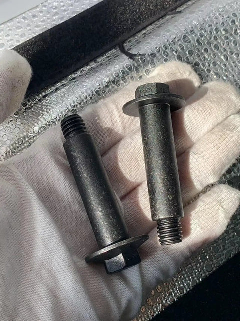 Shoulder Bolt Set Of 2 Replacement Wheel Bolts For Toro Lawn Mowers And Snow Throwers Part 614650 Compatible shown in hand