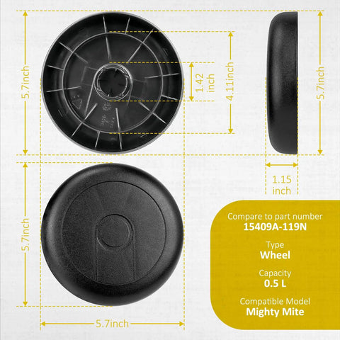 Four Pack Replacement Vacuum Rear Wheel Assembly For Eureka S3681A S36818B1 S3686A SC3683A S3689 Models Durable Rubber Wheels
