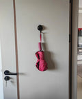 Heavy Duty Vacuum Cup Hooks Set No Drill No Holes Removable Suction Hooks for Kitchen Bathroom Restroom Damage Free Install Rust Proof ABS Plastic and TPU Rubber Black Finish 2 Pack with pink umbrella on door