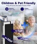 Image of 4 Pack Filter B Pet Replacement for Guardian Air Purifiers with a child and dog in the background