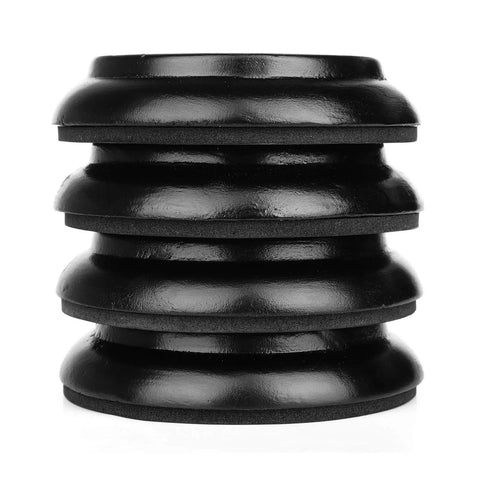 Legit Heavy Duty Upright Piano Caster Cups With Solid Beech Wood And Thick Non Slip Anti Noise Foam For Smooth Hardwood Floor Protection And Silent Glide Set Of Four Black stacked for floor protection.