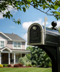 Large Steel Post Mount Mailbox In Black With Brushed Nickel Finish Built Tough Weatherproof Outdoor Mailbox For Year Round Use Spacious Curbside Mailbox For Mail And Packages
