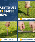Steps for using 12 Inch Stainless Steel Soil Core Sampler Probe With T Handle Pro Grade Heavy Duty Garden And Farm Soil Testing Tool