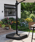 Heavy Duty 4 Piece Patio Umbrella Base For 10 To 15 Foot Cantilever Umbrellas 330 Lb Capacity Built To Last Fill With Water Or Sand