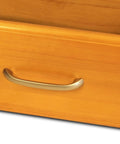 Soft close drawer handle of Top Tier Solid Wood Closet Organizer With Wall Mounted Walk In Closet Storage Rack.