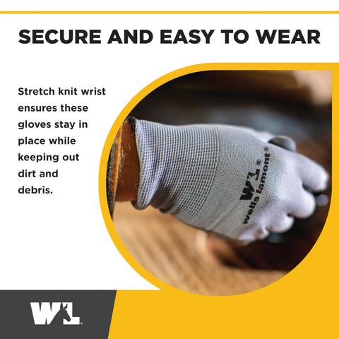 Nitrile Coated Work Gloves For Men With Abrasion And Cut Resistance, Lightweight And Breathable, Built For Tough Jobs In Construction, Automotive, And Gardening, Blue Grey, Large Size, 5 Pack
