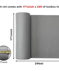 Professional Toolbox Drawer Liner Gray Non Slip Foam Rubber Mat With Easy Cut Grid Lines For Measuring And Cutting Thick Cabinet Liner Seventeen And Three Eighths Inch Wide 24 Feet Long