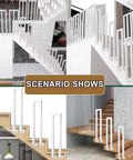Heavy-Duty U-Shaped Stair Handrail For Indoor Steps Featuring A Rock Solid Grip And Beefy Construction With Rust Resistant Finish in various indoor stair scenarios.