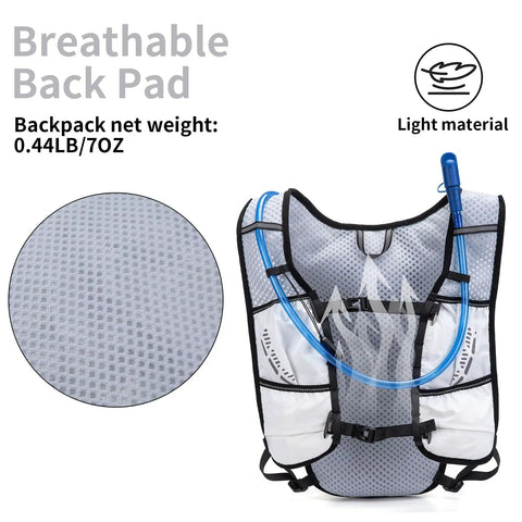 Ultra Lightweight Hydration Backpack For Women With 1.5L Water Bag No Bounce Running Vest with breathable back pad detail