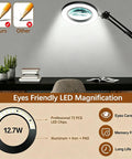 10X Magnifying Glass With Light And Clamp, Hands Free Magnifier Lamp With 72 LEDs over table, highlighting features