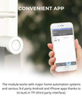 Smartphone showing app for EVL 4EZR IP Security Interface Module for DSC and Honeywell Alarm Systems Alexa Compatible