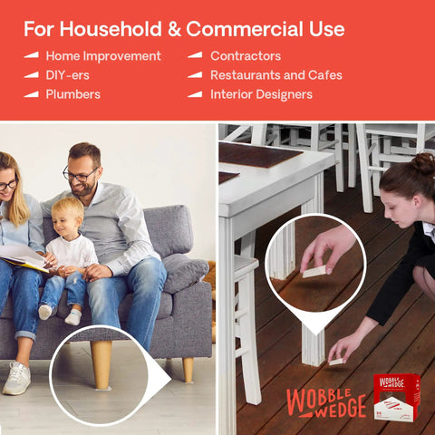 Clear Flexible Plastic Leveling Shims 30 Pack For Home Improvement And Furniture Stabilization shown in home settings