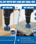 10 Pcs Diamond Hole Saw Kit With Vacuum Brazed Tile Drill Bits For Porcelain And Granite Cutting Dry Or Wet Sizes 1/4 To 2 Inch For Hand Drills And Bench Drills Super Durable Set, dry and wet use