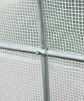 Steel frame with grid pattern of Walk In Tunnel Greenhouse Kit 15 Ft By 7 Ft By 7 Ft With 6 Roll Up Windows And Roll Up Door
