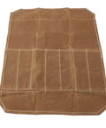 Waxed Canvas Go-To Chef Knife Roll Bag For Camping And Travel Durable Water Resistant Knife Carrier Unrolled Showing Slots
