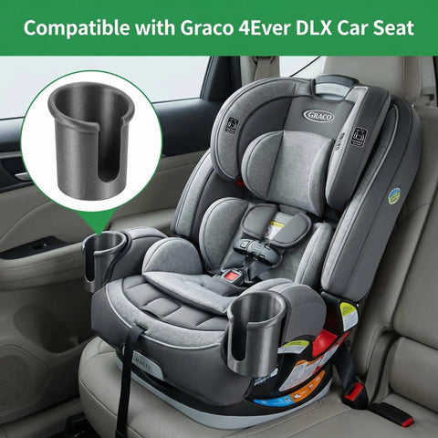 2 Pack Backup Cup Holder For 4Ever DLX Car Seats Dishwasher Safe Single Cup Holder Replacement Part For Toddler Car Seats Durable Easy Snap On Fits Left Or Right shown attached on car seat in vehicle