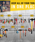 Tools organized on 17 Inch Beefy Magnetic Tool Holder Upgraded Version With Ultra Strong Magnets on wall, space-saving setup