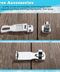 Marine Grade Door Hasp Anti Rattle Boat Latches With Turning Padlock Eye Mount 316 Stainless Steel Heavy Duty Pack Of 2 on wood surface