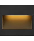12V Integrated LED Horizontal Step Light With Recessed Mount, Etched Glass, Satin Black Finish, ADA Compliant, Aluminum Housing