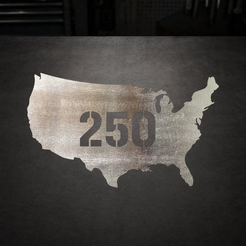 US 250 Stencil Steel Cutout Raw Metal Wall Art For Craft Projects 16 Inch CNC Plasma Cut Steel Shape Ready To Paint Patina Clear Coat DIY Decor
