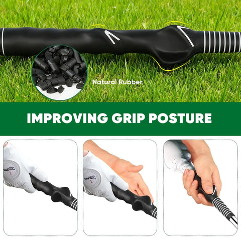 Retractable Golf Swing Trainer With Grip Trainer And Click Feedback For Tempo And Swing Mechanics Weighted Indoor Practice Stick