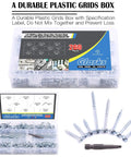 260 Piece Pocket Hole Screw Set With 8 Sizes Square Drive Coarse And Fine Thread Self Tapping Screws in clear box