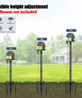 Heavy Duty 1 Inch Bird Feeder Pole 63 Inch Adjustable Backyard Stand With 10 Inch Base Black Weatherproof Metal Mounting Kit