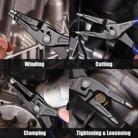 8 Inch Long Nose Slip Joint Pliers with a solid, comfortable grip and handles in various uses: winding, cutting, clamping, and loosening.
